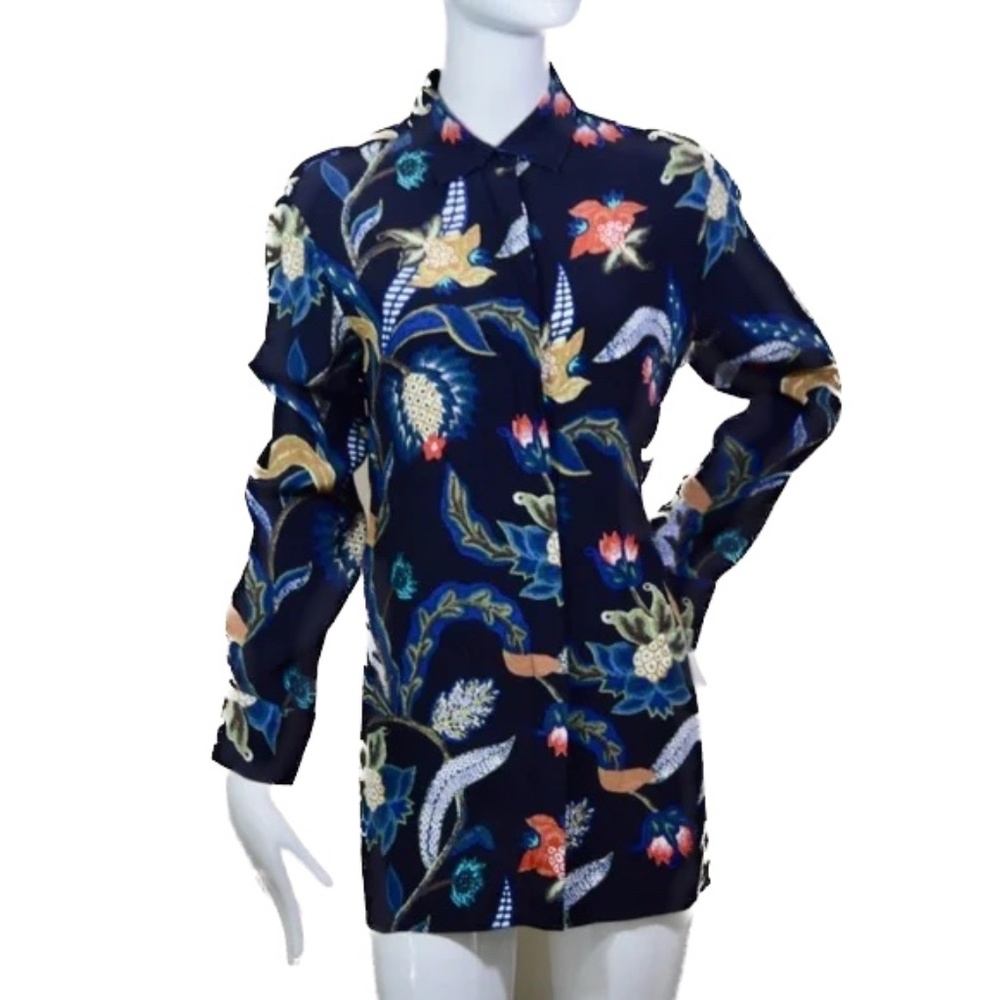 Maje Navy Rimbaud Baroque Print Blouse – Size S – NWT - Picture 3 of 14